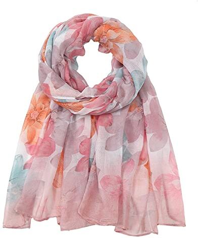 CreoQIJI Fascia per capelli nera da donna, con stampa in chiffon, quadrata, leggera, bandana per capelli, bandana da corsa, abbigliamento invernale (rosa, taglia unica)