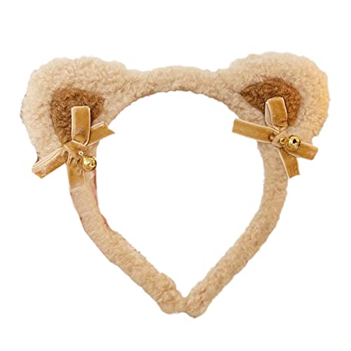 TintTower Peluche Per Orecchie Fascia Con Campane Bowknots Animale Gattino Orecchie Hairband Per Lavare Viso Halloween Natale Orecchie Fascia Cosplay Ragazza Peluche Peloso