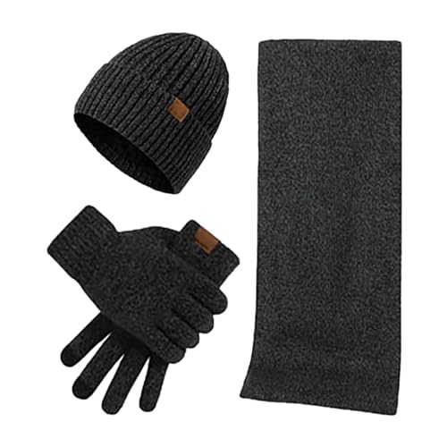 manting Set con cappello, guanti e sciarpa – Set invernale caldo lavorato a maglia   Cappello spesso guanti scaldacollo delicati sulla pelle, sciarpa confortevole per donne e uomini