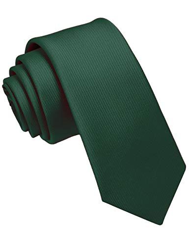 JEMYGINS Cravatta Uomo verde scuro in Seta Multicolore Sottile 6CM
