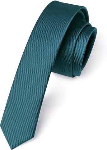 Enlision Cravatta Verde Petrolio Uomo Elegante 4 CM Cravatta Stretta Sottile Slim Cravatte Tinta Unita de Matrimonio Festa Lavoro