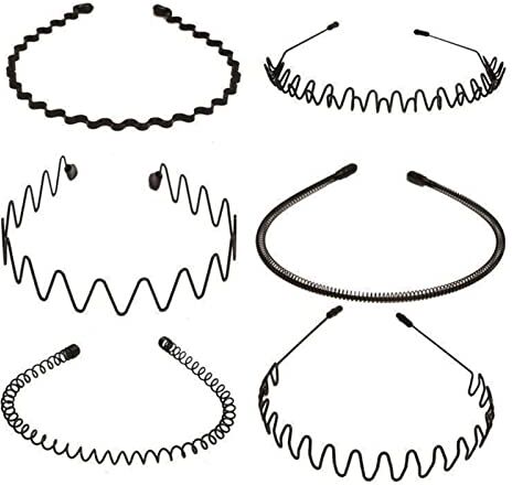 dykaae 6Pcs Black Man Hair Hoop Decorativo, Clip Per Fascia Per Capelli Maschile in Metallo Antiscivolo Copricapo Accessori Per Uomo E Donna