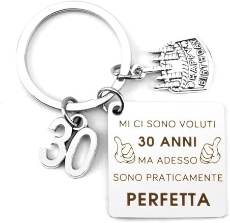 QONCV Regalo Compleanno, Portachiavi Compleanno, Regalo 30 Anni Donna, Regalo 30 Anni Uomo, Regalo Donna Compleanno, Regalo Fonna 30 Anni, Regalo Uomo 30 Anni, Regali Compleanno 30 Anni Donna