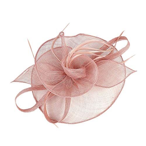 YWSTYllelty Fascia Capelli Sport Imitation Fascinator Women's Sinamay Flower Hat Party Pillbox Tea Headband Cerchietti 6 Anni