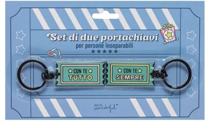 Mr. Wonderful Set di Due Portachiavi, Multicolore, Standard