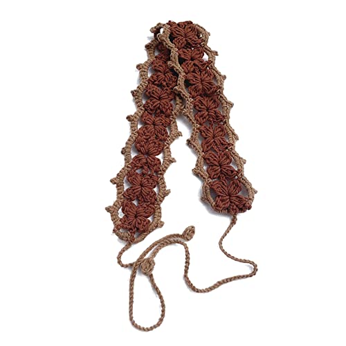 Saiyana Fascia per capelli lavorata a maglia per le donne turbante elasticizzato floreale all'uncinetto fiore etnico cravatta fascia per capelli fascia per capelli lavorata a maglia