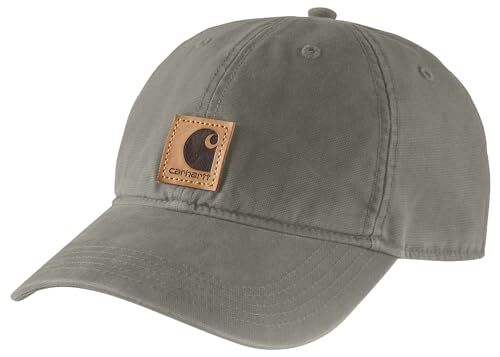 Carhartt Berretto Da Baseball In Cotone Canvas, Uomo, Grigio (Oliva Polverosa), Taglia unica