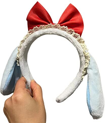 Generic Carino fiocco a forma di orecchio fascia trucco servizio fotografico Hairhoop festa di Natale copricapo accessorio per capelli puntelli foto