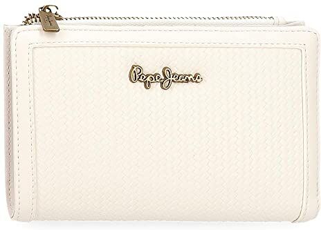 Pepe Jeans Portafoglio Lena con Porta Carte Bianco 17x10x2 cm Pelle Sintetica