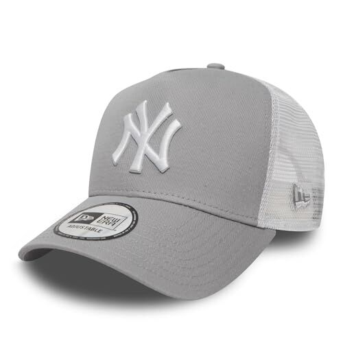 New Era New York Yankees MLB Clean Grigio Bianco 9Forty A-Frame Berretto da Camionista Regolabile per Bambini
