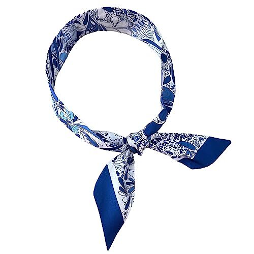 JOPHY & CO. Bandane 100% cotone per Donna Uomo Bambini Unisex con motivo paisley pattern, fazzoletto copricapo sciarpa per capelli/collo/polso/testa COD. (Viscosa Blu)
