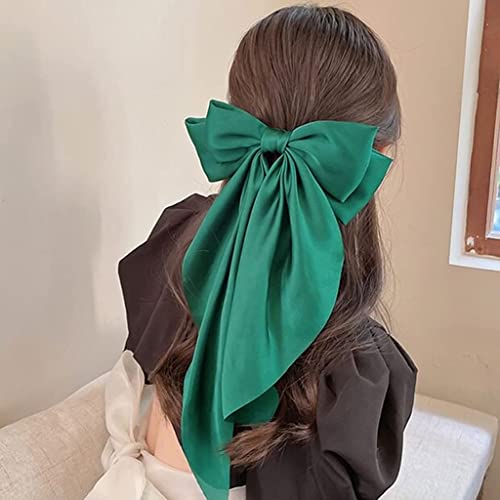 ESBANT Grandi fermagli for capelli da donna in raso di chiffon con fiocco grande, fermagli for coda di cavallo in tinta unita for accessori da ragazza la festa