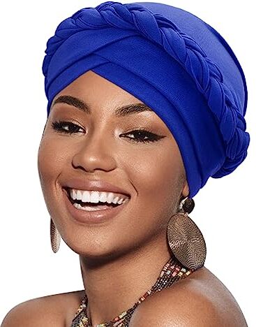 DRESHOW Donne Africane Turbante Pre-Legato Copricapo a treccia Testa Avvolge Cappello Boho Turbante Chemio Cap Elastico Annodato Berretto