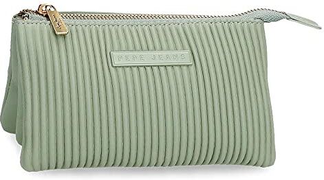 Pepe Jeans Aurora Borsa Tre Scomparti Verde 17,5x9,5x2 cm Pelle Sintetica