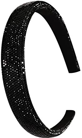 Generic # 1PC adulto strass cristallo diamante pietra fascia moda donna cerchio capelli larga fatto a mano perline lucido fascia accessori per capelli (H, taglia unica)