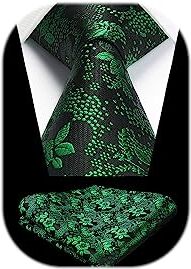 HISDERN Cravatta da sposa da uomo Fazzoletto Party Business Cravatta Paisley e set di fazzoletti da taschin0