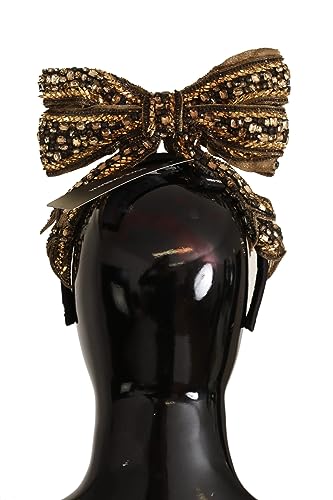 Dolce&Gabbana Crystal Beaded Sequined Silk Bow Headband Diadem