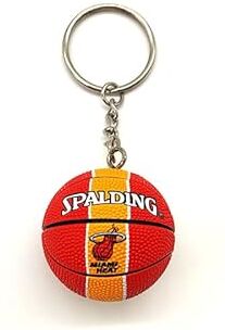 Generic Portachiavi NBA Keychain Collezionabili, varie squadre di pallacanestro Ciondolo creativo 3D, Miami Heat, S