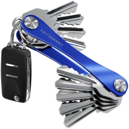 KeySmart Portachiavi e organizzatore di chiavi compatto (max. 14 chiavi, Blu)