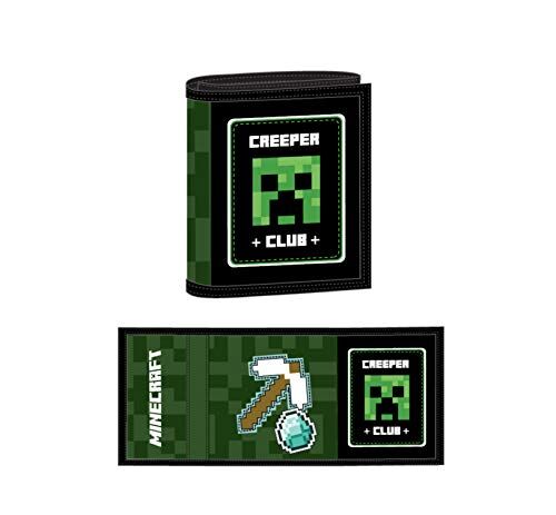 MINECRAFT Portafoglio, colore: nero/verde