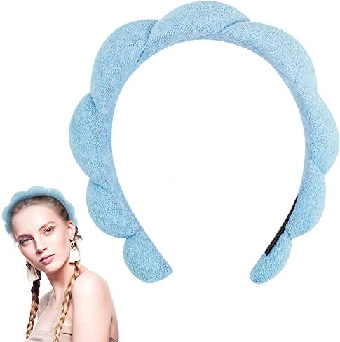 URAQT Cerchietti, Cerchietto Bombato Donna Spa Headband, Fasce Imbottite Cerchietti per Capelli Donna Eleganti con Trama di Torsione, Decorazione di Festa e Quotidiana, Blu