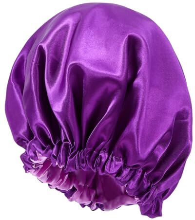 Housoutil 3 Pz berretto da notte in raso silk cap for sleep cuffia doccia pulsante berretto per Cappello di seta per Madre accessori per 100% poliestere Viola