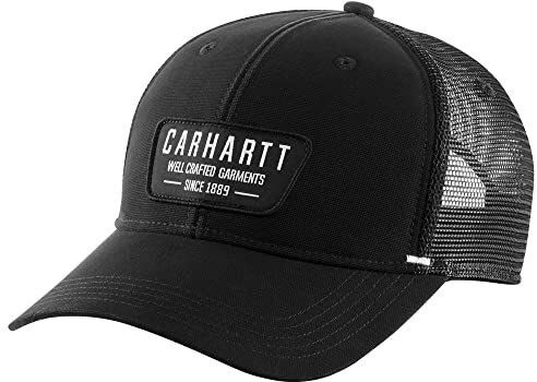 Carhartt Cappellino Patch Lavorato a Maglia Posteriore in Tela Coperchio, Nero, Etichettalia Unica Unisex-Adulto