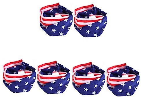 FRCOLOR 6 Pz cerchietto patriottico elastica con bandiera americana Cerchietti con bandiera patriottica bandana con bandiera usa hijab per bambini copricapo patriottico cravatta