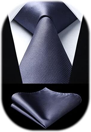 Enlision Cravatta Uomo blu viola e Fazzoletto Elegante Classico Cravatta Set per il Matrimonio Festa Cravatta Grigio Scuro