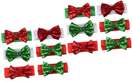 FRCOLOR Ampia 12 Pcs Accessori Per Di Natale Accessori Per Per Nylon Elastic Headwraps Knot Head Wrap Di Natale Nodo Della Sciarpa Copricapo Bow Tie Panno Elastico