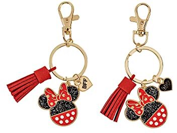 Disney Set Portachiavi Minnie Mouse Rosso, Nero e Oro BFF, Nero, Bianco e Rosso., Taglia Unica