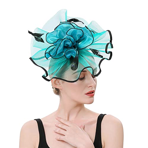 Generic Cappelli da donna Fascinators Cappello da fiore per tea party, cocktail, matrimoni, chiesa, doppio uso di fermagli per capelli e cerchi, fasce per allenamento (verde #9, taglia unica)