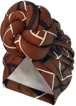 ERICAT Hijab Exaggerated Braided Flower Bouquet Hair Hat Decorative Headband (Color : 10377/Brown)