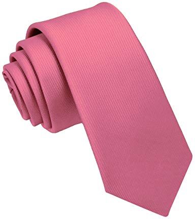 JEMYGINS Cravatta Uomo Multicolore Sottile 6CM Rosa 2