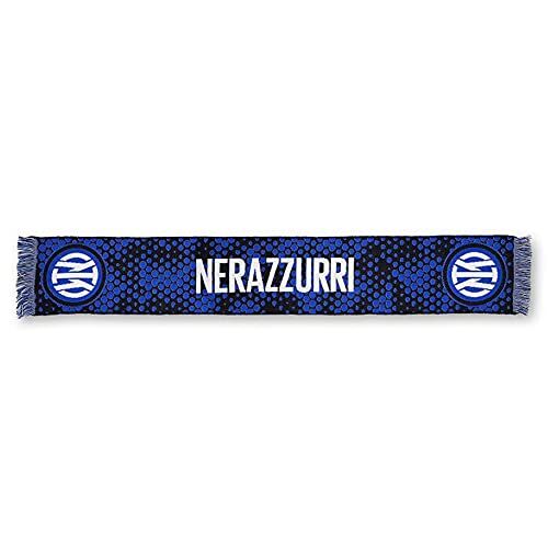 Inter Sciarpa Nuovo Logo Jaquard, Diverse Colorazioni, Stadio Unisex-Adulto, Scritta Nerazzurri Nero/Blu, Taglia Unica