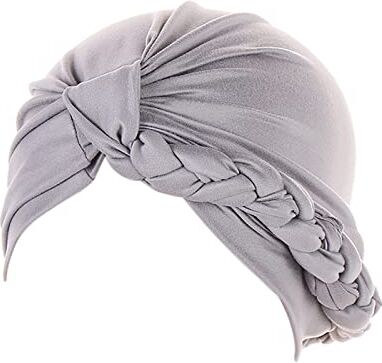 YWSTYllelty Fasce Elastiche per Capelli Copricapo Copricapo Etnico Boemo Copricapo Avvolgente Turbante Donna Cappello Hijab a treccia laterale multicolore Cappello Baotou tinta unita Cerchietto per Fascia Larga