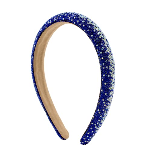 Antique Stelle strass spugna Hairband super flash Hair Hoop moda barocco Accessori per capelli (blu scuro)