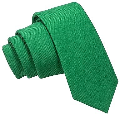 JEMYGINS Uomo Cravatta Sottile in Tessuto Misto Cotone da 6cm di Larghezza Disponibile in Diverse Colorazioni,cotone, verde