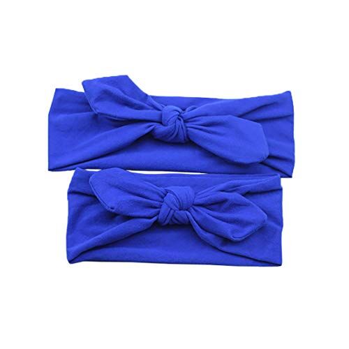 Boomly Morbido Elastico Sportiva Fascia Capelli in Cotone Madre e Figlia Fascia Capelli Turbante Accessori dei Capelli Copricapo Cerchietti (Blu Scuro)