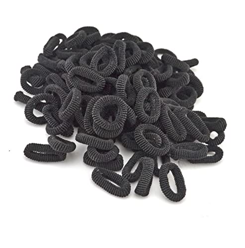 KONGTIAO elastici capelli 100 Pz/lotto Bambini Fascia Elastica Dei Capelli Della Ragazza Dei Bambini Della Caramella Solid Kid Corda Accessori Gomma Scrunchy, nero