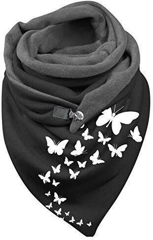 Topgrowth Accessorio Topgrowth Sciarpa Donna Inverno Stampa del Fumetto Collo Morbido Avvolgere Sciarpa Spessa Scialle Inverno Warme Casual Sciarpa con Bottoni (N)