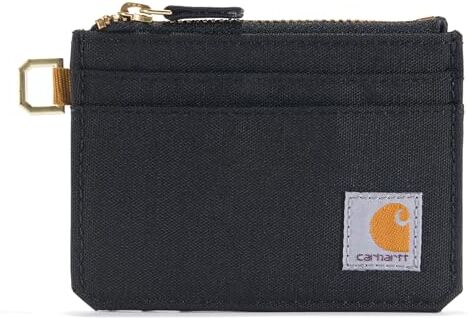 Carhartt Portafoglio da donna, in pelle robusta e tela da donna, disponibile in diversi stili e colori, portafoglio in nylon con cerniera (nero), taglia unica