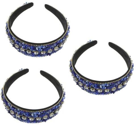 MAGICLULU 3 Pz Cerchietto a Larga Tempestato Di Diamanti in Velluto Fasce Imbottite Per Donna Fasce Per La Moda Femminile Di Diamanti Da Donna Tessuto Strass