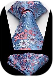 HISDERN Cravatta da sposa da uomo Fazzoletto Party Business Cravatta Paisley e set di fazzoletti da taschin0