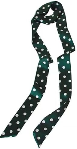 GIMIRO Cintura da donna in raso 5 cm x 195 cm nastro imitato seta lunga sciarpa vestito cintura cappello accessori, Green Polka Dot 195 x 4 cm, 5cm*195cm