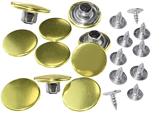 Aerzetix C56694 Set di 10 Bottoni a pressione Ø17mm in 2 pezzi metallico colore oro per borsa jeans pantaloni portafogli pelletteria abbigliamento pelle cucito