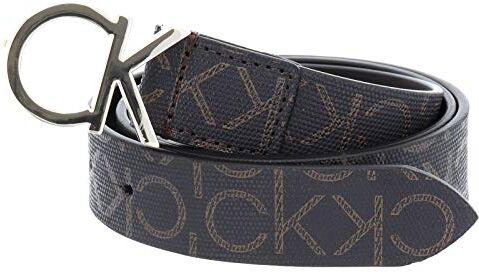 Calvin Klein Cintura Donna CK Mono Belt 3 cm in Pelle, Marrone (Brown Mono), 90 cm