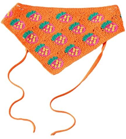 antianzhizhuang Bandane per fazzoletto alla fragola turbante sciarpa testa per le donne versatile turbante capo avvolgere vintage turbante country fascia lavorata a maglia per le donne