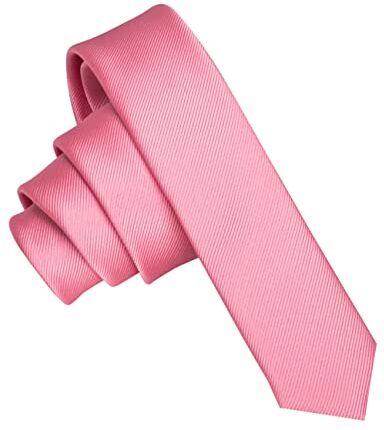 JEMYGINS Cravatta Uomo Rosa in Seta Multicolore Extra Fini 4CM