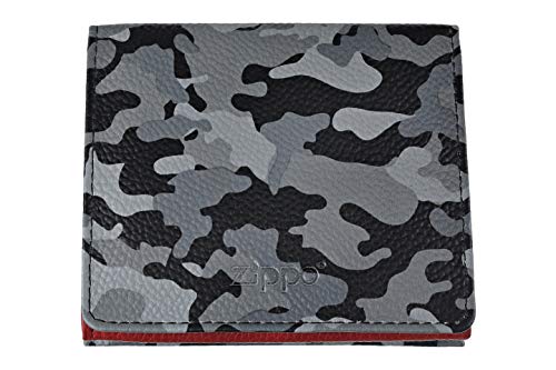 Zippo Leather double sided wallet Portamonete 10 centimeters Grigio (Grey Camouflage)